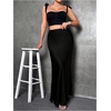 image:imageGORGLITTER Womens Plus Size Satin Skirts Casual Work Dressy High Waisted Flowy Flared Festival Bodycon Maxi Long Skirt