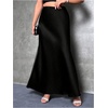image:imageGORGLITTER Womens Plus Size Satin Skirts Casual Work Dressy High Waisted Flowy Flared Festival Bodycon Maxi Long Skirt