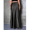 image:imageGORGLITTER Womens Plus Size Satin Skirts Casual Work Dressy High Waisted Flowy Flared Festival Bodycon Maxi Long Skirt