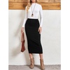 image:imageGORGLITTER Womens Ribbed Knit Long Pencil Skirts High Waisted Stretch Bodycon Business Casual Work SkirtBlack