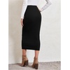 image:imageGORGLITTER Womens Ribbed Knit Long Pencil Skirts High Waisted Stretch Bodycon Business Casual Work SkirtBlack