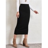 image:imageGORGLITTER Womens Ribbed Knit Long Pencil Skirts High Waisted Stretch Bodycon Business Casual Work SkirtBlack