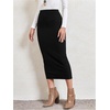 image:imageGORGLITTER Womens Ribbed Knit Long Pencil Skirts High Waisted Stretch Bodycon Business Casual Work SkirtBlack