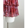 image:imageGORGLITTER Womens Ruffle Flowy Floral Mini Skirt Y2k Mesh High Waisted Layered Skirts with Shorts UnderneathRed