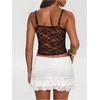 image:imageGORGLITTER Womens Y2k Lace Mini Skirt Mesh Sheer Ruffle Tiered Low Rise Shorts Skirts Country Concert Going Out OutfitsWhite