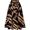 image:imageGORGLITTER Womens Bow Midi Skirt Y2K Color Block Tie Belted High Waist A Line Flowy Skirts Casual DressyBrown