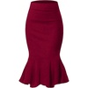 image:imageGORGLITTER Womens Dressy Ruffle Midi Skirts Summer Casual High Waisted Fishtail Pencil Long Going Out Outfits SkirtsBurgundy