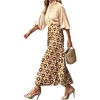 image:imageGORGLITTER Womens Graphic Long Maxi Skirts Colorful Dressy Business Causal High Waisted Ruffle Old Money SkirtYellow