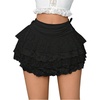 image:imageGORGLITTER Womens Lace Mini Skirts Trendy Y2k Holiday Layered Ruffle Country Concert Going Out Coquette Cute SkirtsBlack