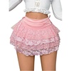 image:imageGORGLITTER Womens Lace Mini Skirts Trendy Y2k Holiday Layered Ruffle Country Concert Going Out Coquette Cute SkirtsPink