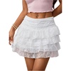 image:imageGORGLITTER Womens Lace Mini Skirts Y2k Trendy Holiday Layered Ruffle Country Concert Going Out Coquette Cute SkirtsWhite
