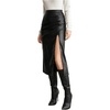 image:imageGORGLITTER Womens Leather Slit Bodycon Midi Skirts Y2k High Waisted Ruched Asymmetrical Trendy Pencil Maxi SkirtBlack
