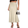 image:imageGORGLITTER Womens Long Silk Satin Maxi Skirts Going Out Outfits High Waisted Flowy A Line Silk Brunch Elegant FestivalBeige