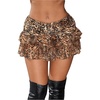 image:imageGORGLITTER Womens Y2k Leopard Print Skirt Layered Ruffle A Line Animal Print Mini SkirtsBrown