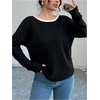 image:imageGORGLITTER Womens Bow Back Shirts Top Backless Long Sleeve Crewneck Trendy Cute Shirt 2025Black