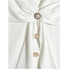 image:imageGORGLITTER Womens Pearl Beaded Tops Dressy Casual Bow Short Sleeve Sweater V Neck Ruffle Trim Knit TopsWhite