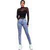 image:imageGORGLITTER Womens Turtleneck Long Sleeve Fall Tops Y2K Dressy Mock Neck Sexy Sheer Mesh Casual Going Out Tees Top 2025Black