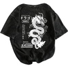image:imageGORGLITTER Womens Vintage Graphic TShirts Y2k Hiphop Funny Print Acid Wash Tshirt Round Neck Short Sleeve Summer Tee TopBlack Dragon
