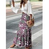 image:imageGORGLITTER Womens Boho Western Ruffle Flowy Maxi Skirt Trendy Summer Graphic Elastic High Waisted Beach Long SkirtsMauve Purple