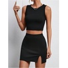 image:imageWomens Split High Waisted Mini Skirt Ruched Dressy Casual Bodycon Skirts