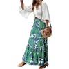 image:imageGORGLITTER Womens Boho Western Ruffle Flowy Maxi Skirt Trendy Summer Graphic Elastic High Waisted Beach Long SkirtsBlue