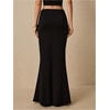 image:imageGORGLITTER Womens Low Waisted Maxi Skirts Trendy Fishtail Bodycon Long Skirts with Belted Vacation Going Out OutfitsBlack