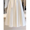 image:imageGORGLITTER Womens Pleated Maxi Skirt Elastic High Waisted Flowy Swing Aline Work Skirts Business Casual OutfitsWhite