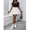image:imageGORGLITTER Womens Plus Size Ruffle Bubble Mini Skirt Pleated High Waisted Y2K Summer Tennis SkirtsWhite