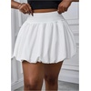 image:imageGORGLITTER Womens Plus Size Ruffle Bubble Mini Skirt Pleated High Waisted Y2K Summer Tennis SkirtsWhite