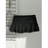 image:imageGORGLITTER Womens Y2K Bubble Micro Skirt Low Rise Ruffle Flowy Tiered Mini Skirts with Shorts UnderneathBlack and White