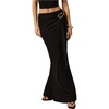 image:imageGORGLITTER Womens Low Waisted Maxi Skirts Trendy Fishtail Bodycon Long Skirts with Belted Vacation Going Out OutfitsBlack