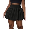 image:imageGORGLITTER Womens Plus Size Ruffle Bubble Mini Skirt Pleated High Waisted Y2K Summer Tennis SkirtsBlack