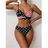 image:imageGORGLITTER Womens American Flag Bathing Suit 2 Piece High Waisted Thong Swimsuit Summer Cheeky Bikini Sets Swim WearBlack White Red