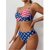 image:imageGORGLITTER Womens American Flag Bathing Suit 2 Piece High Waisted Thong Swimsuit Summer Cheeky Bikini Sets Swim WearMulticolor