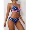 image:imageGORGLITTER Womens American Flag Bathing Suit 2 Piece High Waisted Thong Swimsuit Summer Cheeky Bikini Sets Swim WearMulticolor