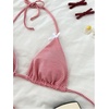 image:imageGORGLITTER Womens Boyshort Bikini Set with Shorts 2026 Gingham Triangle Halter String Swimsuits Cheeky Sexy Bathing SuitRed and White