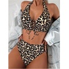 image:imageGORGLITTER Womens Cheetah Print High Waisted Bikini Set Y2K Cheeky Animal Leopard Halter Swimsuit Bathing Suit SwimBrown