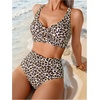 image:imageGORGLITTER Womens Cheetah Print High Waisted Bikini Set Y2K Cheeky Animal Leopard Halter Swimsuit Bathing Suit SwimBrown Animal