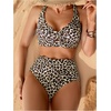image:imageGORGLITTER Womens Cheetah Print High Waisted Bikini Set Y2K Cheeky Animal Leopard Halter Swimsuit Bathing Suit SwimBrown Animal