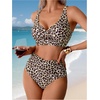 image:imageGORGLITTER Womens Cheetah Print High Waisted Bikini Set Y2K Cheeky Animal Leopard Halter Swimsuit Bathing Suit SwimBrown Animal