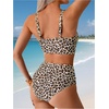 image:imageGORGLITTER Womens Cheetah Print High Waisted Bikini Set Y2K Cheeky Animal Leopard Halter Swimsuit Bathing Suit SwimBrown Animal