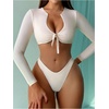 image:imageGORGLITTER Womens Long Sleeve Bathing Suit Rash Guard High Cut Bikini Sets 2 Piece Swimsuit Summer Beach Outfits 2026Apricot