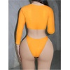image:imageGORGLITTER Womens Long Sleeve Bathing Suit Rash Guard High Cut Bikini Sets 2 Piece Swimsuit Summer Beach Outfits 2026Orange