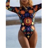 image:imageGORGLITTER Womens One Piece Long Sleeve Swimsuit Tummy Control Rash Guard Zip Up Full Coverage Bathing Suit SwimwearBlack