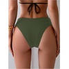 image:imageGORGLITTER Womens Ruched Cheeky Bikini Bottom High Waisted V Cut Thong Swimsuits Bathing Suit Bottoms Beach Swim WearArmy Green