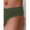 image:imageGORGLITTER Womens Ruched Cheeky Bikini Bottom High Waisted V Cut Thong Swimsuits Bathing Suit Bottoms Beach Swim WearArmy Green