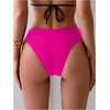 image:imageGORGLITTER Womens Ruched Cheeky Bikini Bottom High Waisted V Cut Thong Swimsuits Bathing Suit Bottoms Beach Swim WearHot Pink