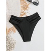 image:imageGORGLITTER Womens Ruched Cheeky Bikini Bottom High Waisted V Cut Thong Swimsuits Bathing Suit Bottoms Beach Swim WearPlain Black