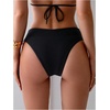 image:imageGORGLITTER Womens Ruched Cheeky Bikini Bottom High Waisted V Cut Thong Swimsuits Bathing Suit Bottoms Beach Swim WearPlain Black