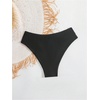 image:imageGORGLITTER Womens Ruched Cheeky Bikini Bottom High Waisted V Cut Thong Swimsuits Bathing Suit Bottoms Beach Swim WearPlain Black